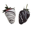White and Dark chocolate covered Strawberries Royalty Free Stock Photo