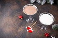 Christmas chocolate snowflake martini cocktail Royalty Free Stock Photo