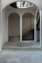 White dark corridor with arch Royalty Free Stock Photo