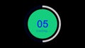 White and Dark Green circle Countdown Animation 10 to 0 Black background Abstract Stock Video