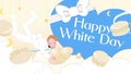 White Day Celebration vector illustration on the 14th march Royalty Free Stock Photo