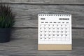 White December 2024 calendar on wooden desk. 2024 New Year Concept Royalty Free Stock Photo