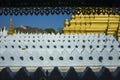 White decoration walls of Sanda Muni Pagoda in Mandalay, Myanmar