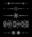 White decorations with snowflakes - merry christmas - vector set Royalty Free Stock Photo