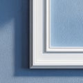 White Decorative Frame on Textured Blue Wall with Shadow Royalty Free Stock Photo