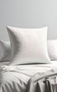 white decorative pillow mockup, main product image, polyester woven pillow,