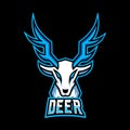 White deer mascot gaming logo design for team, squad game
