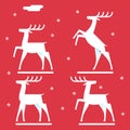 White deer silhouette logo icon new year symbol