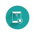 White Delete envelope icon isolated with long shadow background. Delete or error letter. Cross on message. Rejected mail