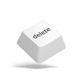 White delete key. Button. Royalty Free Stock Photo