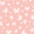 White delicate butterflies seamless vector pattern on a pink background