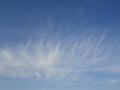 White delicate clouds in blue sky of autumn Royalty Free Stock Photo