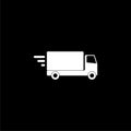 Delivery or cargo truck icon or logo on dark background Royalty Free Stock Photo