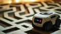 Autonomous mobile robot moving on circuit board solving maze