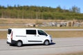 White Delivery Van at Speed Royalty Free Stock Photo