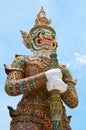 White Demon Guardian of Wat Phra Kaew temple Royalty Free Stock Photo