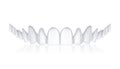 White denture. Realistic teeth. Upper jaw. Oral care and hygiene. Implanting prosthetic or prevention and treatment