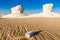 The White Desert at Farafra in the Sahara of Egypt. Royalty Free Stock Photo