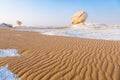 The White Desert at Farafra in the Sahara of Egypt. Royalty Free Stock Photo