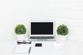 White designer desktop closeup Royalty Free Stock Photo