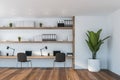 White designer office with plant Royalty Free Stock Photo