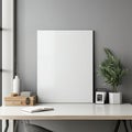 White Desk With Plant and Book Royalty Free Stock Photo