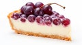 Delicate Grape Pie Slice With Cheesecake And Candy-coated Grapes