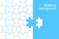 White details of puzzle on Blue background Royalty Free Stock Photo