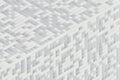 White diagonal maze pattern. Simple, minimalistic abstract 3D rendering