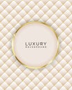 Light diamond shape upholstery luxury background with golden circle