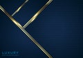 Golden lines luxury on blue dotted pattern with dark blue shades color background