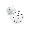 White dice 3d realistic casino gambling game deisgn isolated icon vector illustration Royalty Free Stock Photo