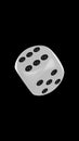 White dice isolated on black background. 3d render Royalty Free Stock Photo