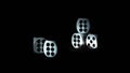 White dice in motion on a black background. Royalty Free Stock Photo