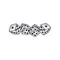 White dice risk taker gamble art