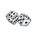 White dice risk taker gamble art