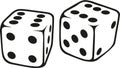 White dice vector Royalty Free Stock Photo