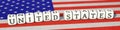 White dices with the word UNITED STATES on stars and stripes