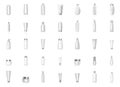 White different shapes cosmetic bottles mockup realistic vector illustration set Royalty Free Stock Photo