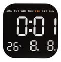 White digital clock-thermometer-hygrometer with backlight for table or wall mounting Royalty Free Stock Photo
