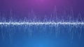 White Digital Sound Waveform and Hexagon Pattern on Gradient Blue and Purple Background Royalty Free Stock Photo