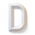 White dimensional font LETTER D 3D