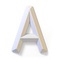 White dimensional font LETTER A 3D