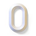 White dimensional font LETTER O 3D