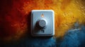 White dimmer switch on textured wall Royalty Free Stock Photo