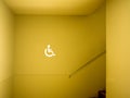 Disabled sign in building with staircase