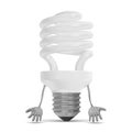 White discouraged spiral light bulb character