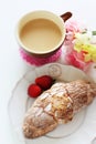 Homemade croissant o and latten dish Royalty Free Stock Photo