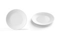 White dish plate isolated on white background. Royalty Free Stock Photo