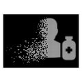 White Disintegrating Dotted Halftone Pharmacist Medicine Icon